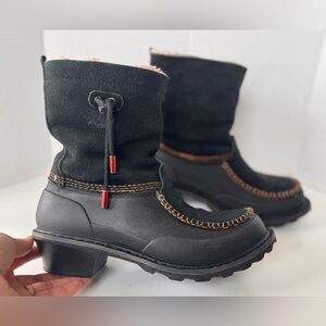 Woolrich Fully Wooly Black Slip Lined Winter Boots Shoes Women's Size 8